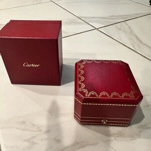 Cartier Red and Gold Jewelry Box Duo